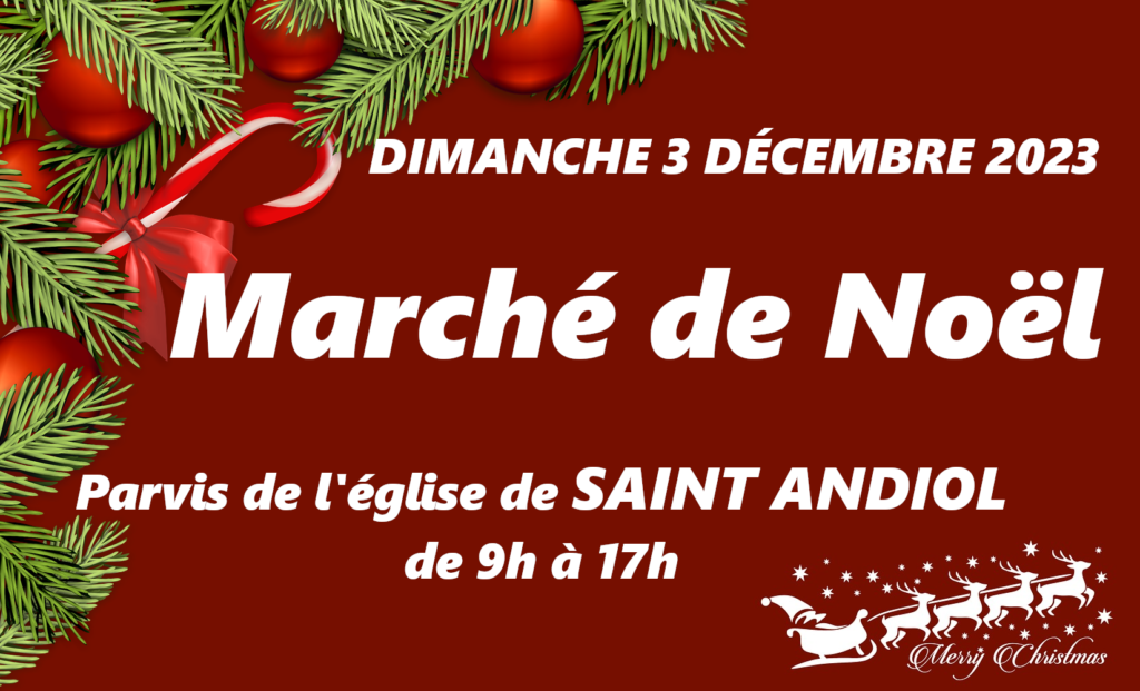 Annonce du Marché de Noël de Saint Andiol du 3 décembre 2023