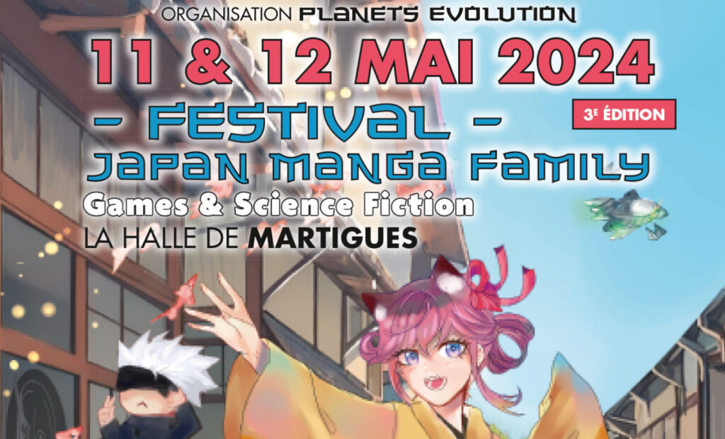 Affiche du festival Japan Manga Family des 12 et 13 mai à Martigues