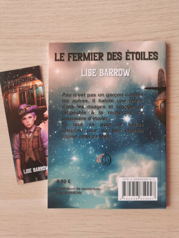 Quatrième de couverture du Fermier des étoiles et son marque-page