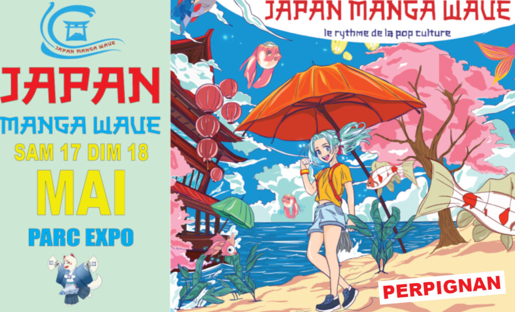 affiche de l'événement Japan Manga Wave à Perpignan les 17 et 18 mai