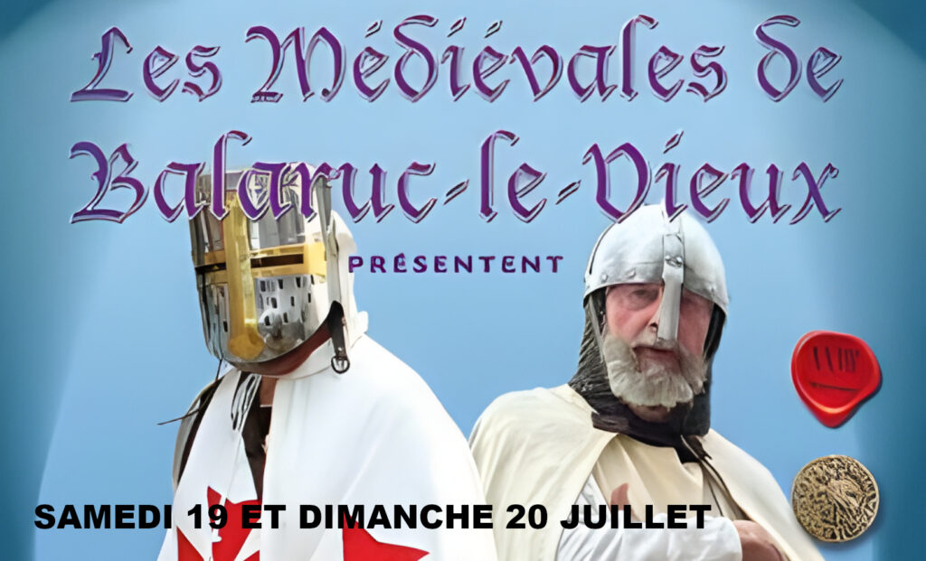 Affiche de la fête médiévale de Balaruc-le-Vieux les 19 et 20 juillet 2025