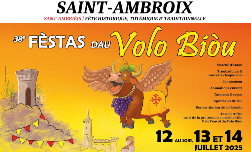 Affiche de la fête médiévale du Volo Biou 2025 à Saint Ambroix